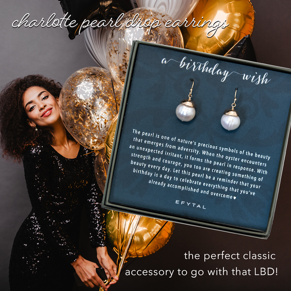 charlotte pearl drop earrings • birthday wish