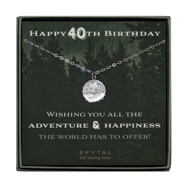 danenberg mountain motif necklace • happy 40th birthday