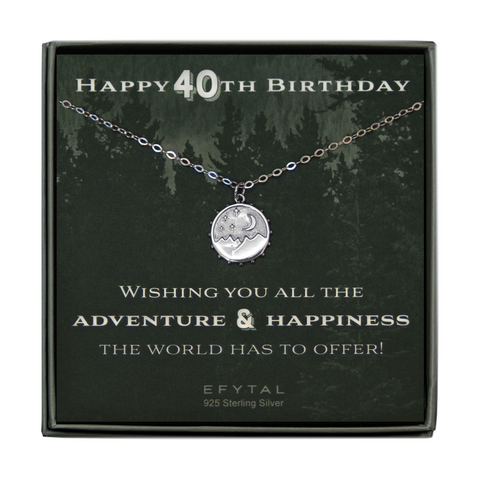 danenberg mountain motif necklace • happy 40th birthday