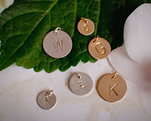 Half inch wide initial disc • additional personalized charms