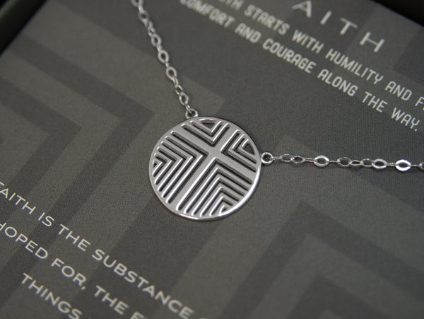 unique geometric cross pendant
