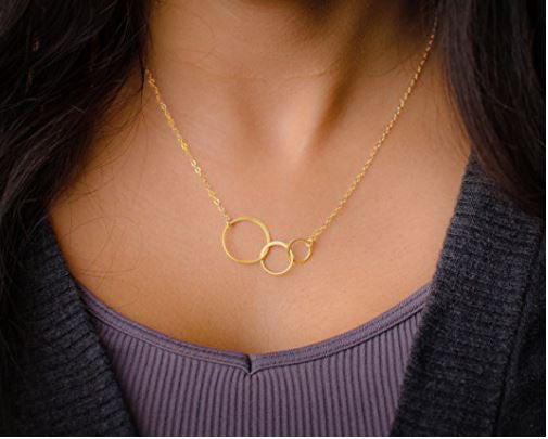 josie three ring necklace, gold plated • generations, granddaughter