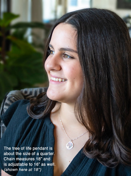 hannah silver tree of life necklace