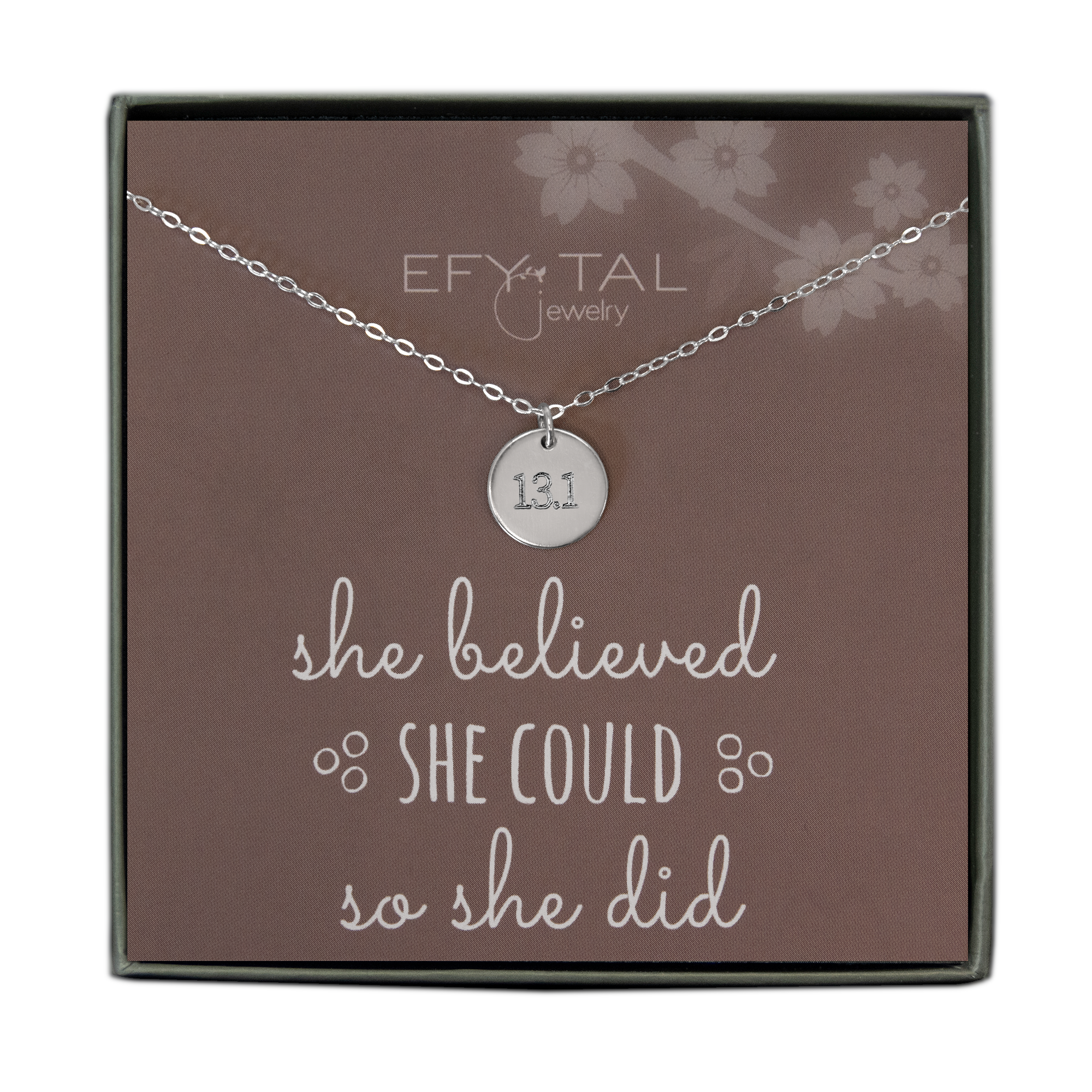 jessica half marathon 13.1 necklace she believed EFYTAL Jewelry