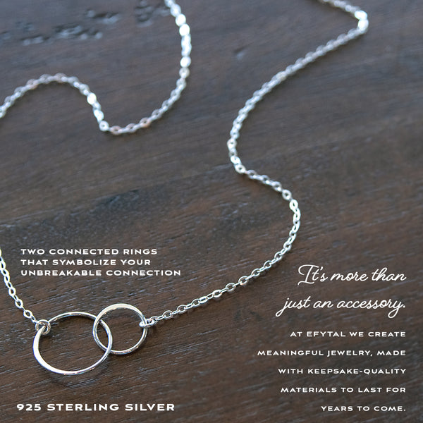 josie connected ring necklace, silver • sisters for eternity