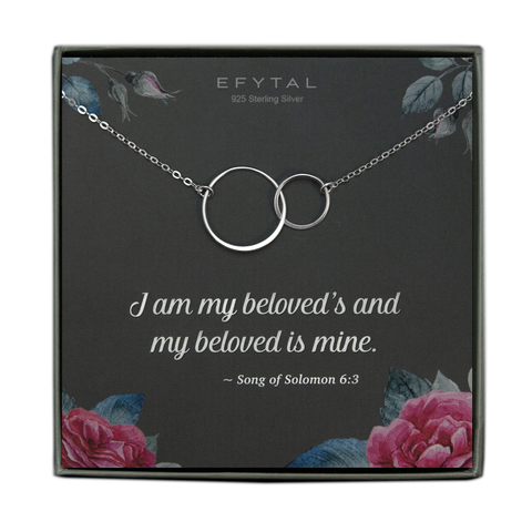 josie connected ring necklace, silver • beloved