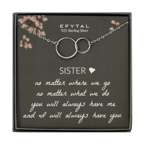 josie connected ring necklace, silver • sister, no matter where