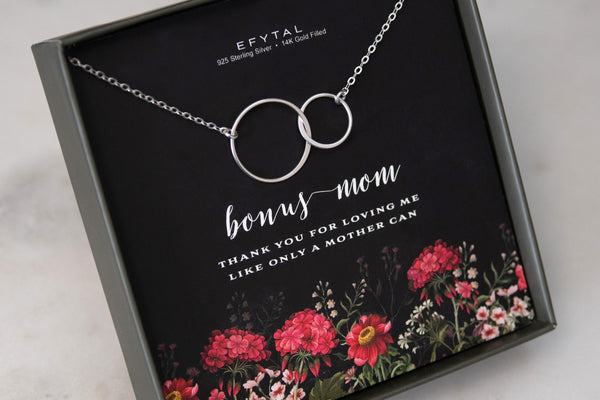 josie connected ring necklace, silver or gold • bonus mom