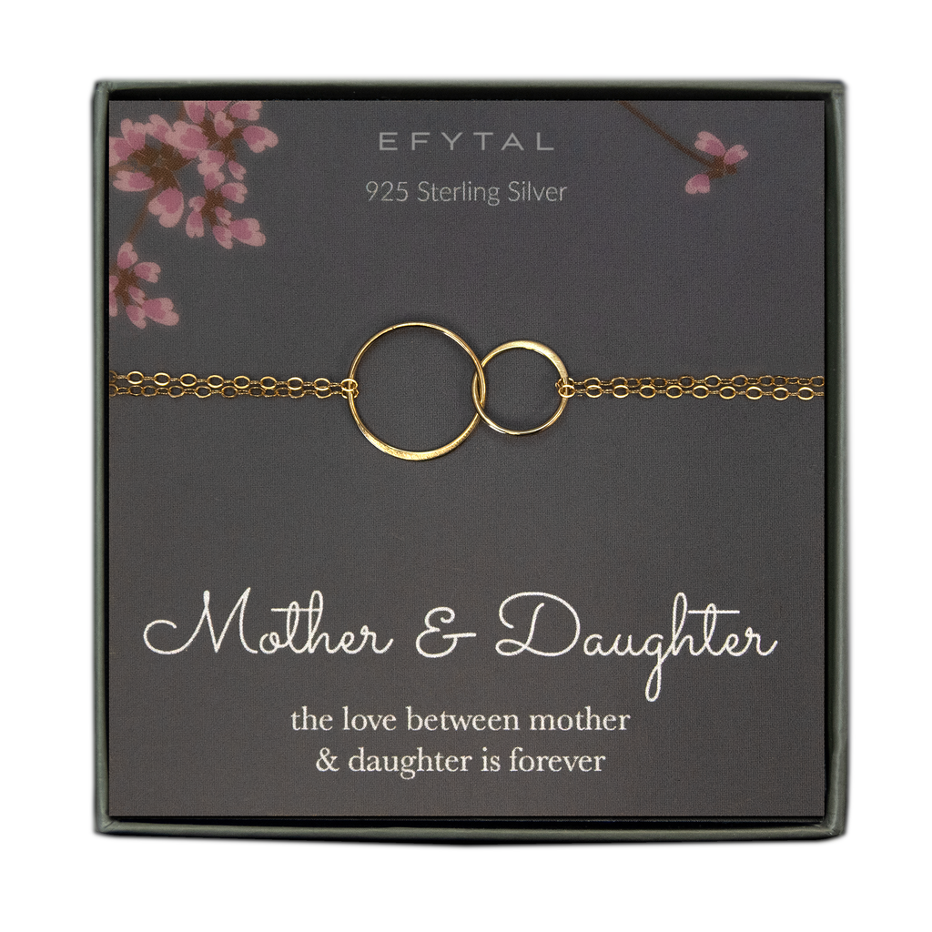 Mother daughter bracelet sterling silver on sale