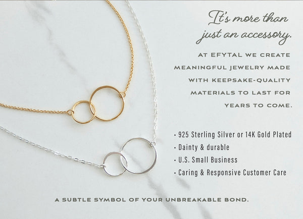 josie connected ring necklace, silver or gold • bonus mom