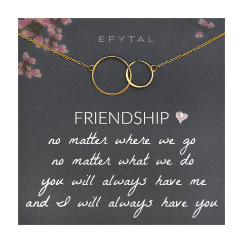 josie connected ring necklace, gold • friendship, no matter where