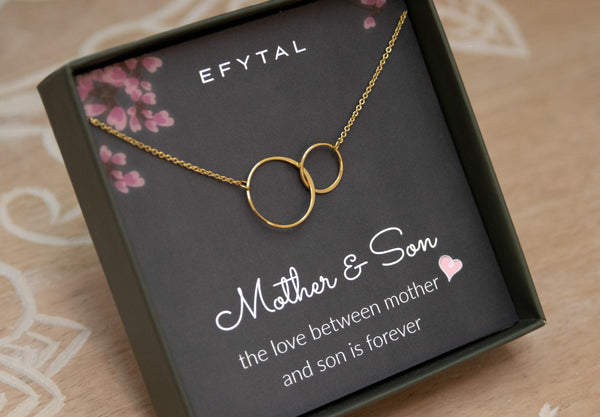 josie connected ring necklace, gold • mother & son