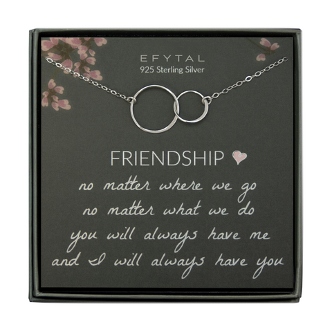 josie connected ring necklace, silver • friendship, no matter where