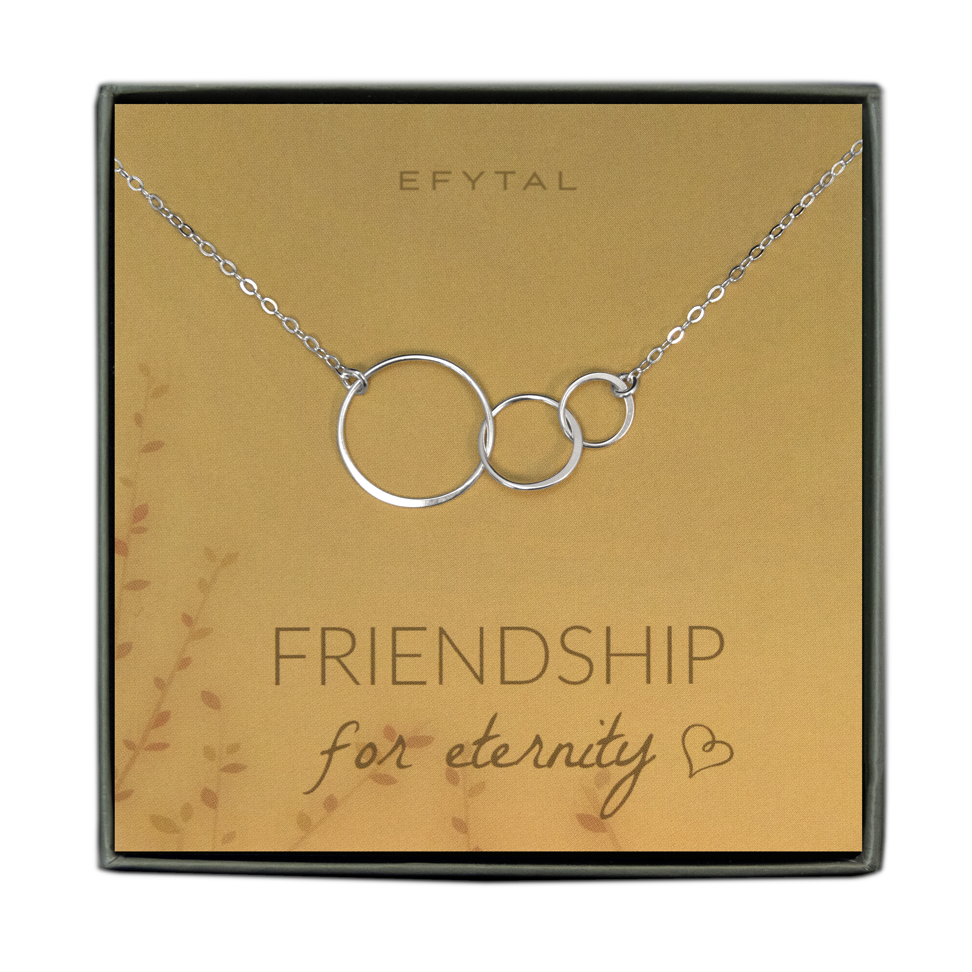 three ring silver necklace • eternal friendship group gift
