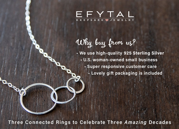 josie three ring necklace, silver or gold • happy 30th birthday