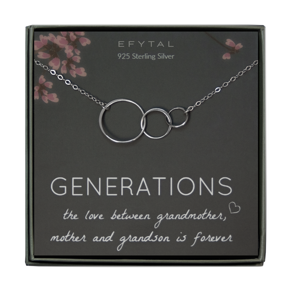 josie three ring necklace, silver or gold • generations, grandson