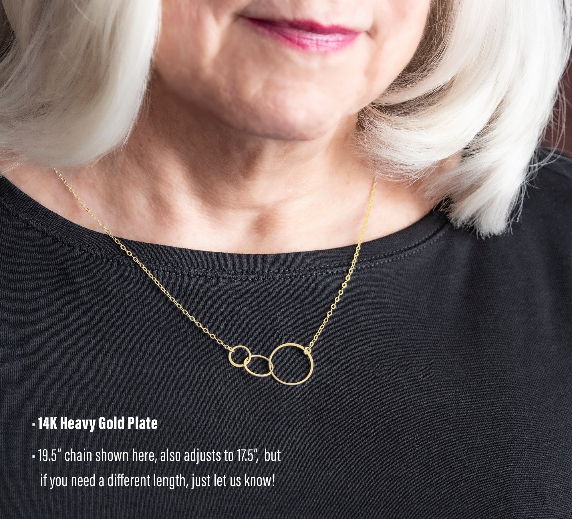 josie three ring necklace silver or gold generations grandson
