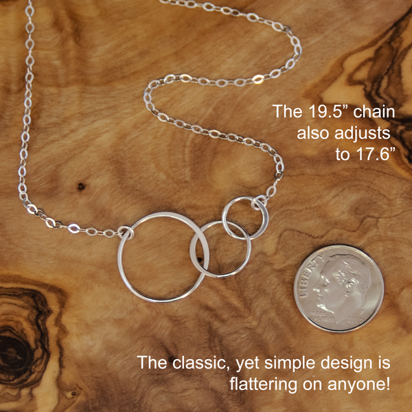 josie three ring necklace, gold plated • generations, granddaughter