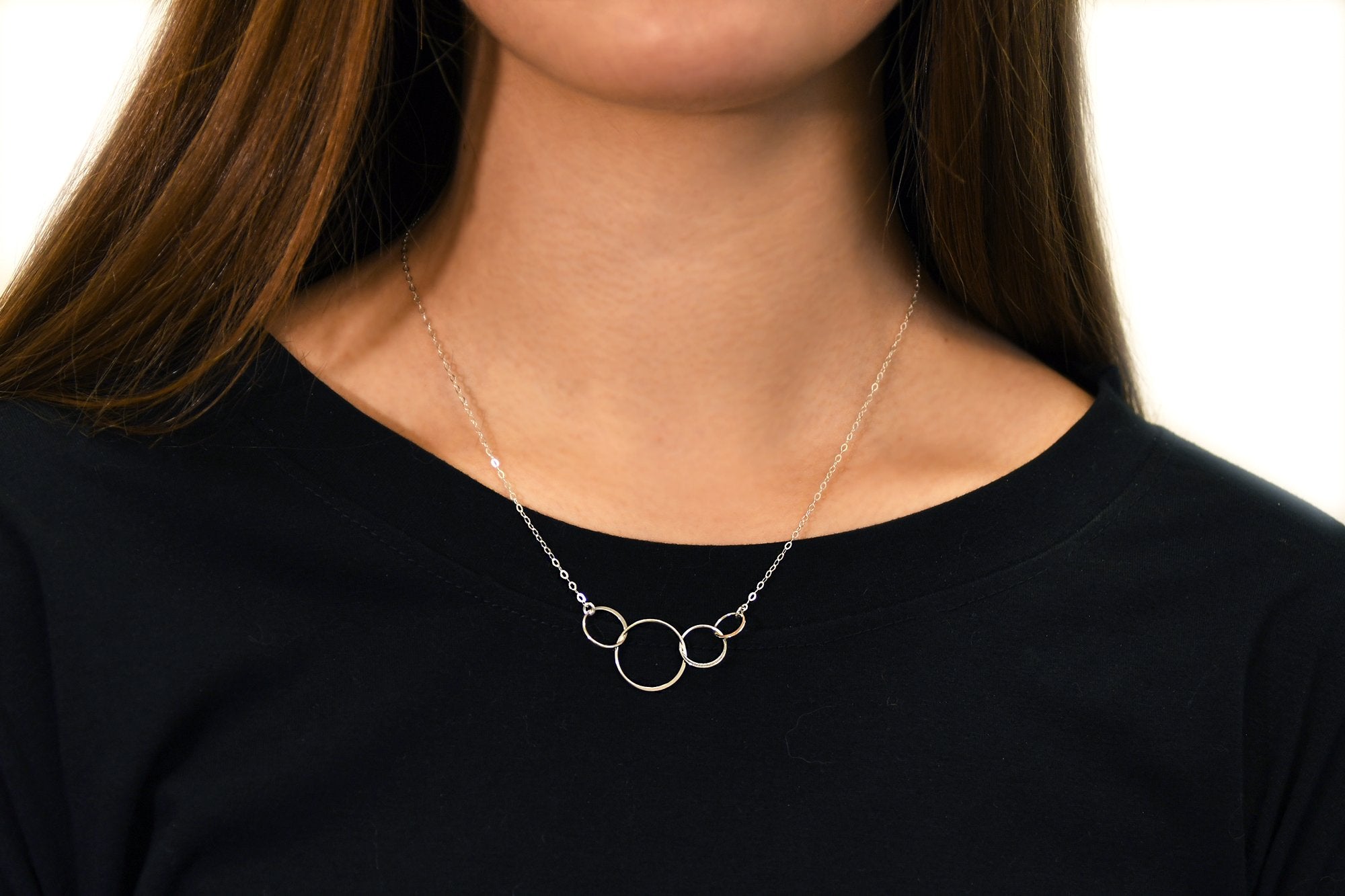 Amazon.com: Austin Down to Earth, Open Circle Necklace, Sterling Silver O  Ring Karma Eternity Necklaces for Women, Simple Minimal Layering Pendant  (18-20 inches adjustable) : Handmade Products