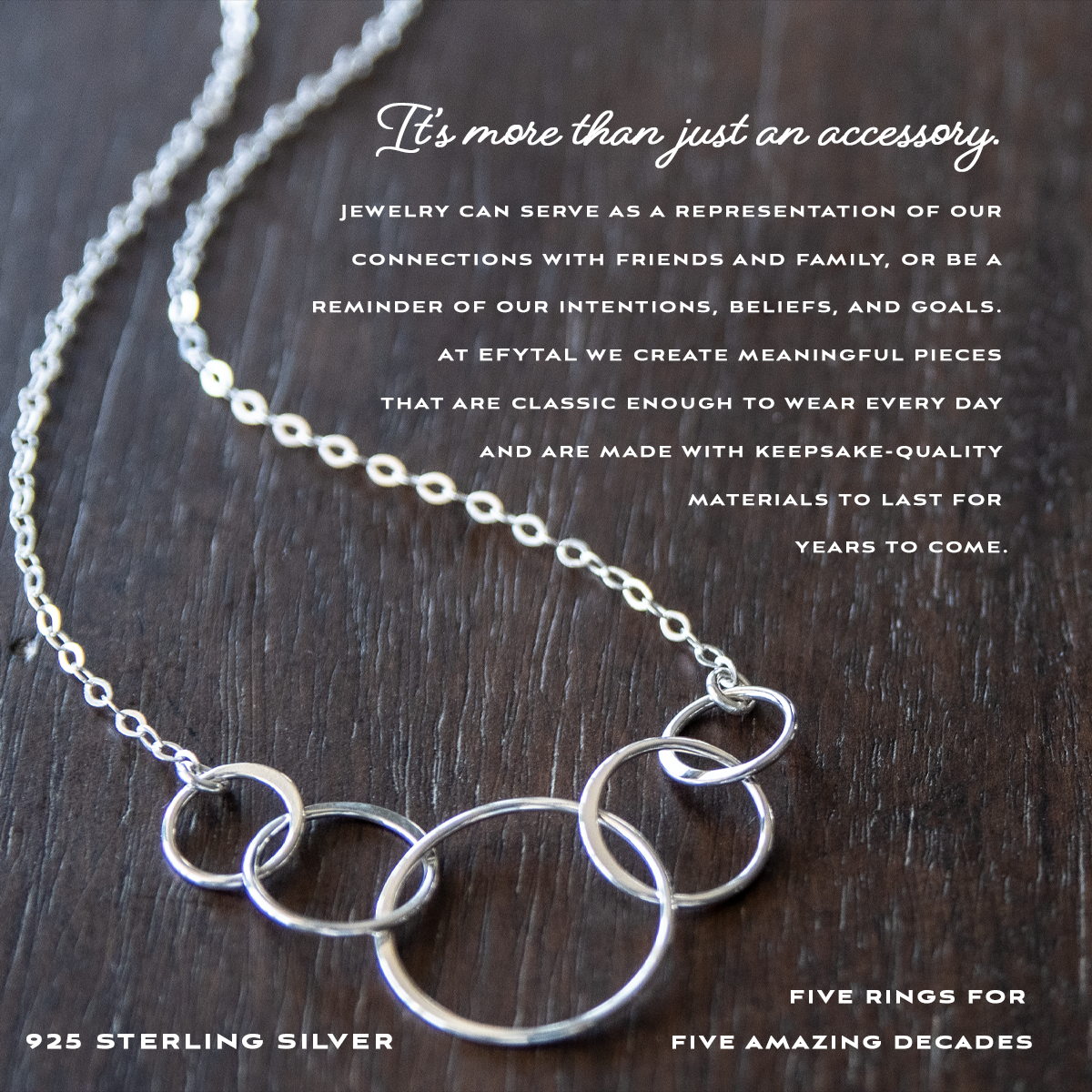 5 rings 5 shop decades necklace