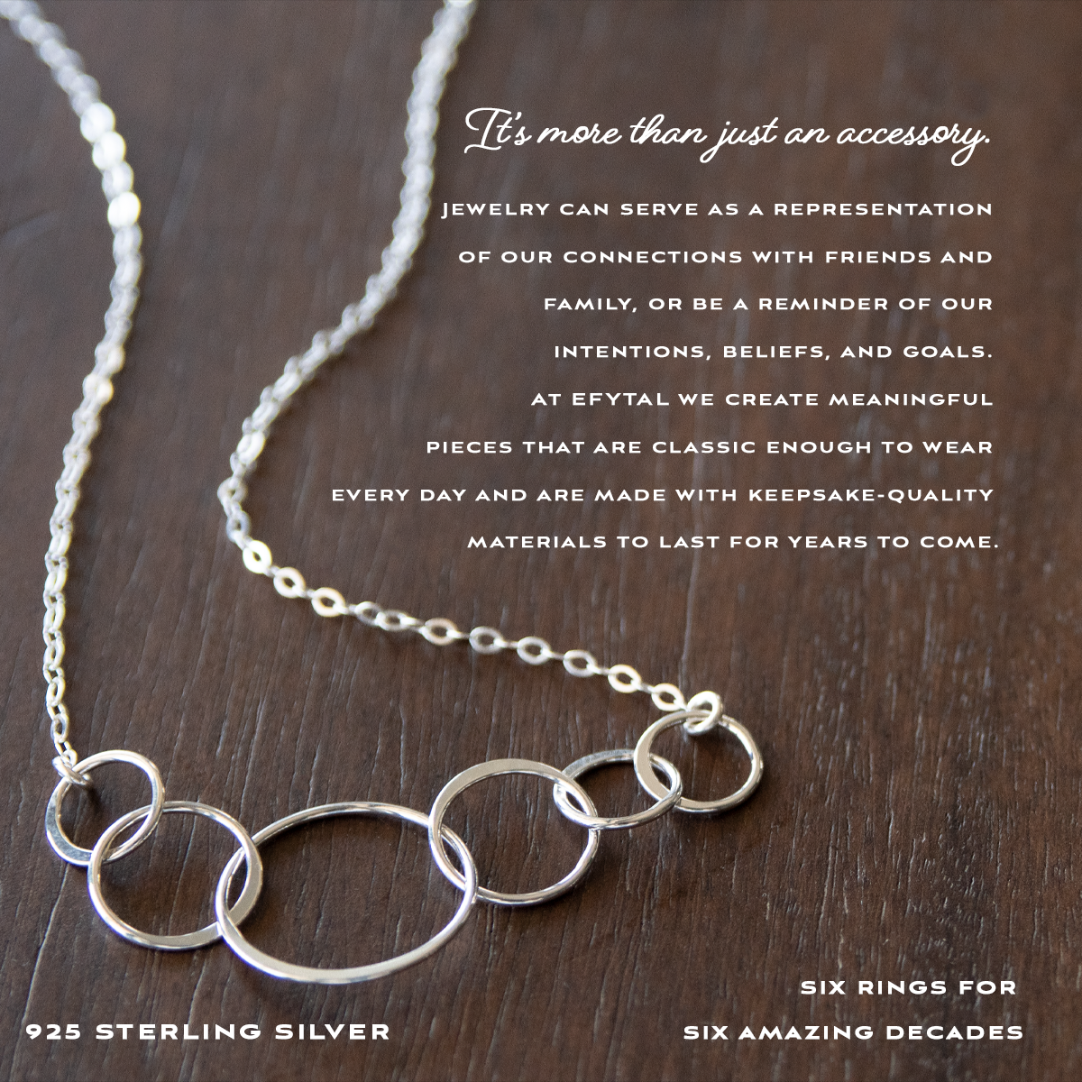 Josie Six Ring Necklace Happy 60th Birthday for Her EFYTAL EFYTAL Jewelry