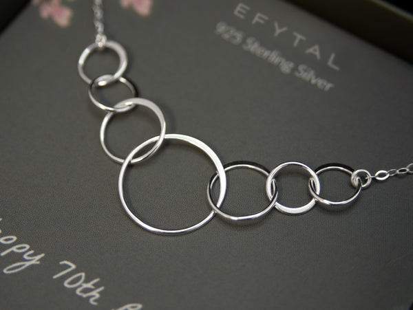 josie seven ring necklace • happy 70th birthday