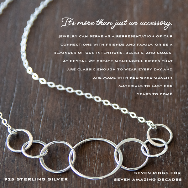 josie seven ring necklace • happy 70th birthday