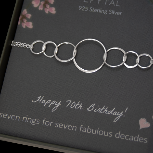 josie seven ring bracelet • happy 70th birthday