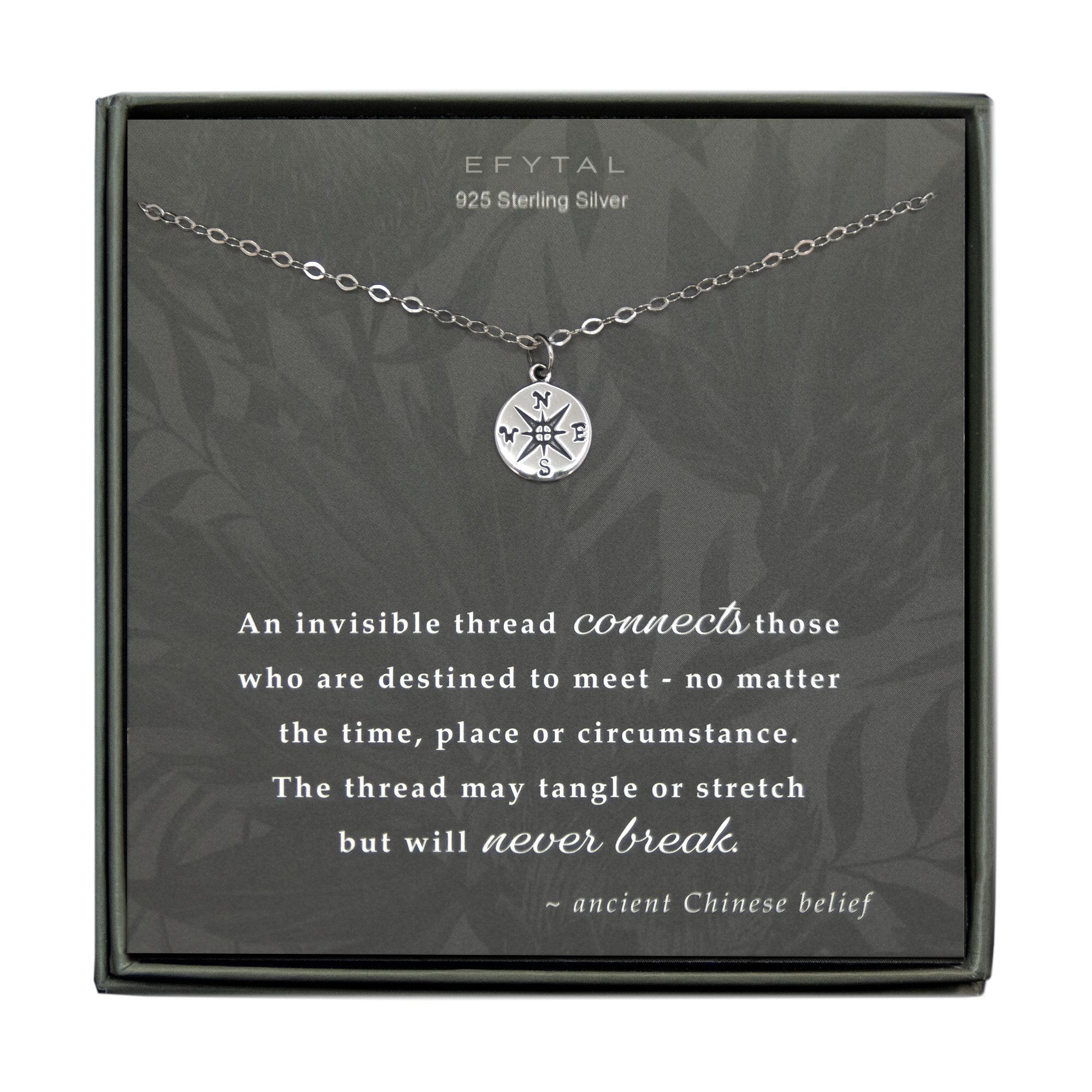 EFYTAL Dainty Compass Necklace • Friendship Gift for Best Friend