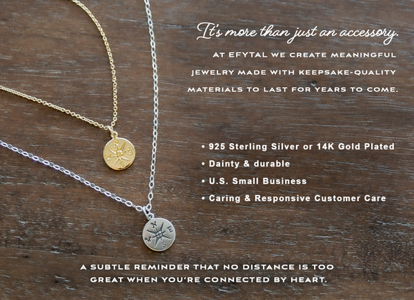 journey compass necklace, silver or gold • i'd be lost without you