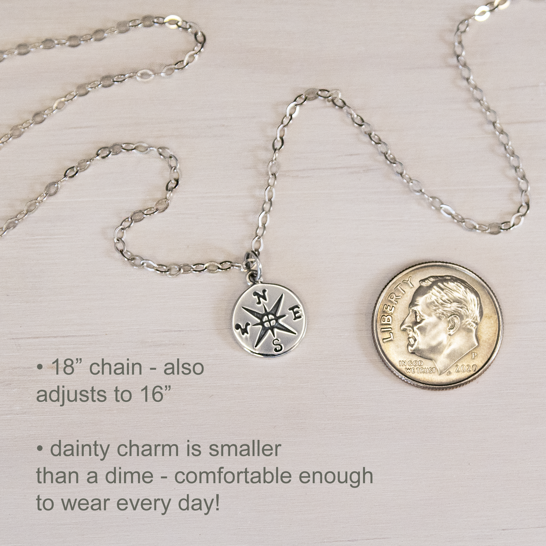 journey compass necklace set connected by heart