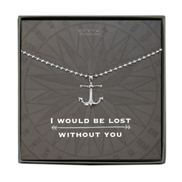kai anchor pendant necklace • i would be lost without you