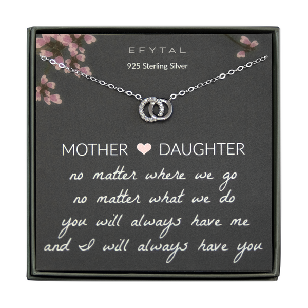 keisha interlocking rings necklace • mother & daughter, no matter where