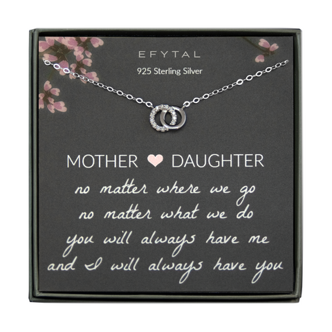 keisha interlocking rings necklace • mother & daughter, no matter where