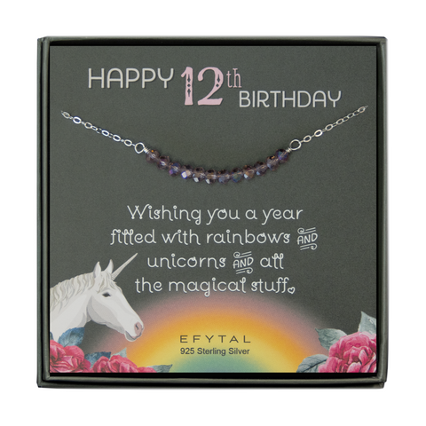 lia 12 bead necklace • happy 12th birthday