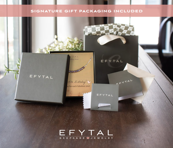 lia 15 bead necklace • happy 15th birthday