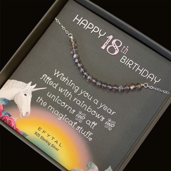 lia 18 bead necklace • happy 18th birthday