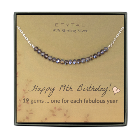 lia 19 bead necklace • happy 19th birthday