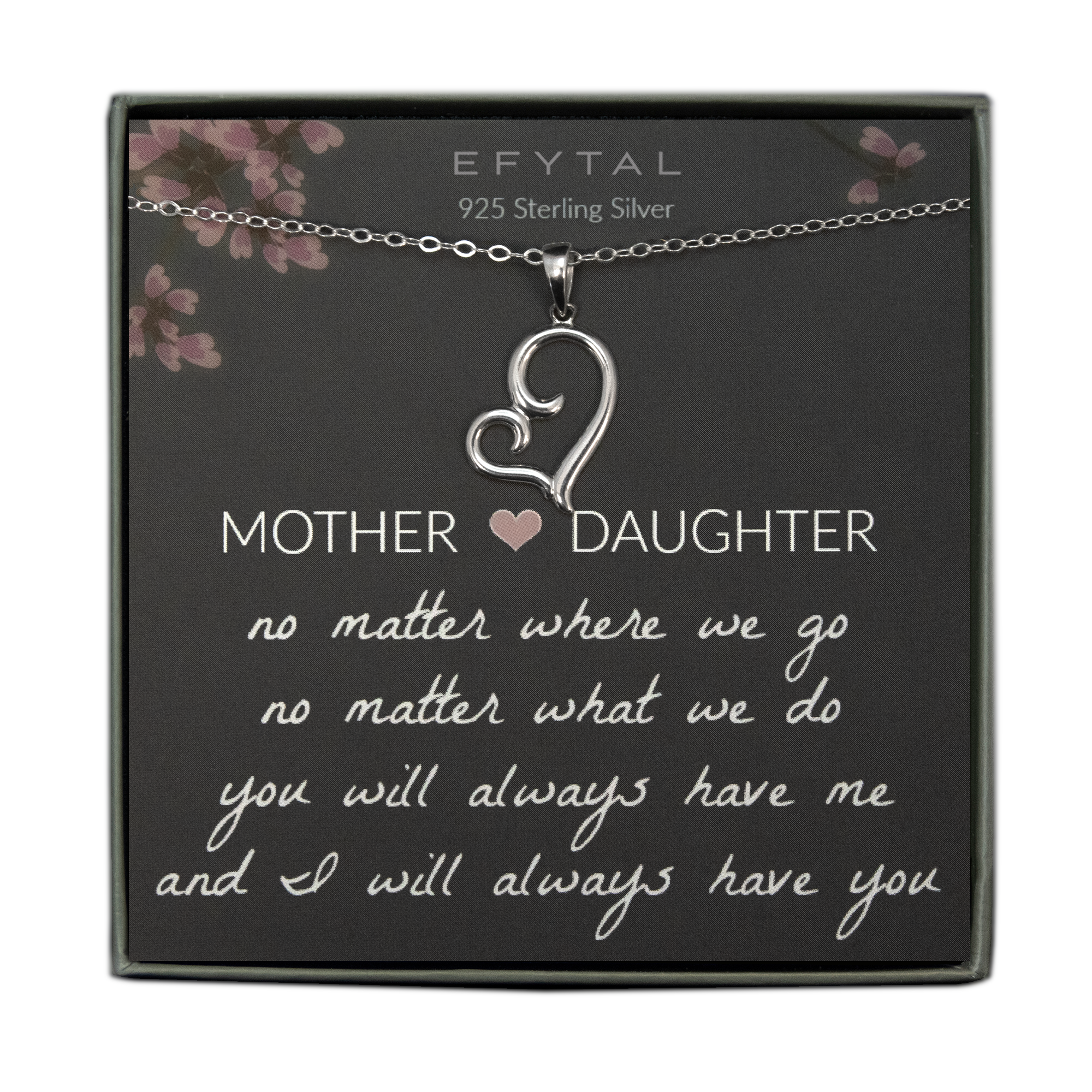 sentimental heart necklace gift • mother & daughter necklace