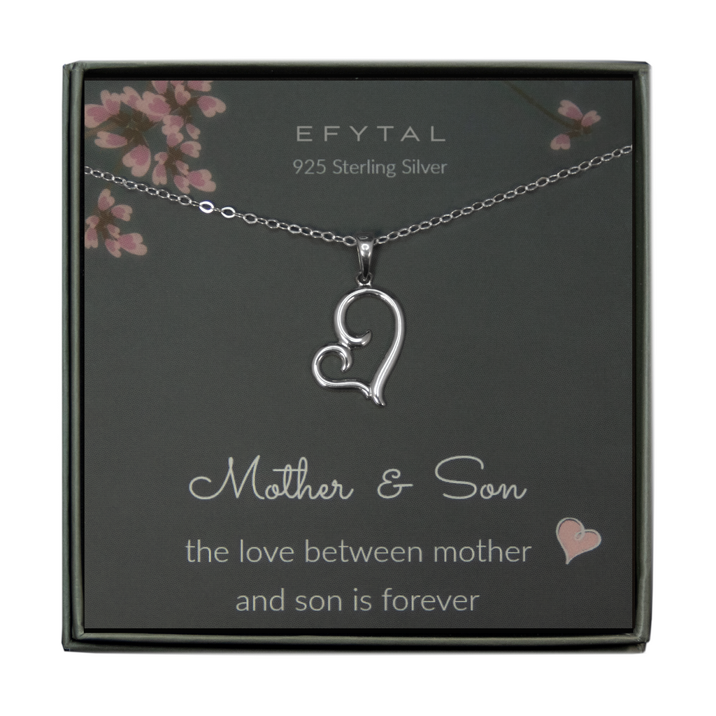 Buy rakva 925 Sterling Silver Mom Necklace, Mother Son Necklace, Birthday  Gifts For Mom From Son, Necklace For Mom at Amazon.in