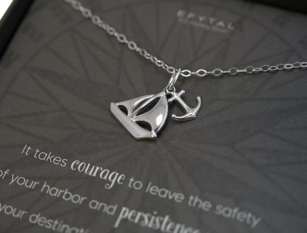 mara sailboat & anchor necklace • magic along the way