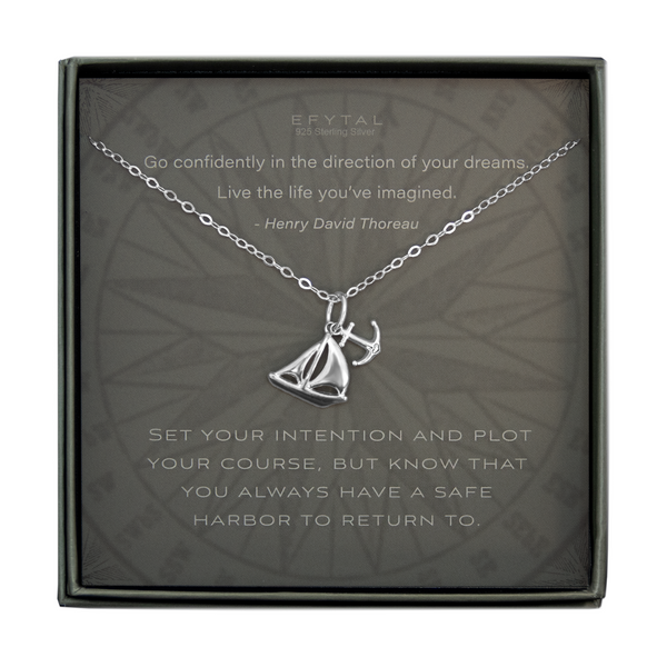 mara sailboat & anchor necklace • set your intention