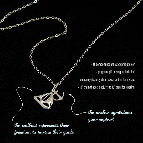 mara sailboat & anchor necklace • magic along the way