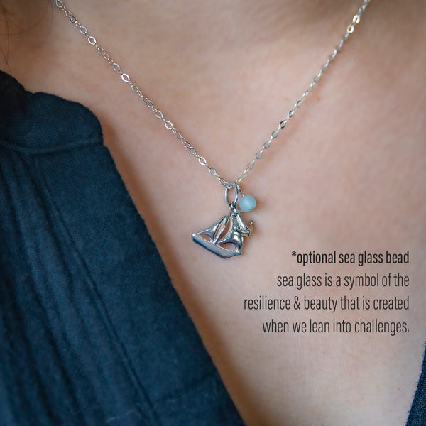 mara sailboat & anchor necklace • set your intention