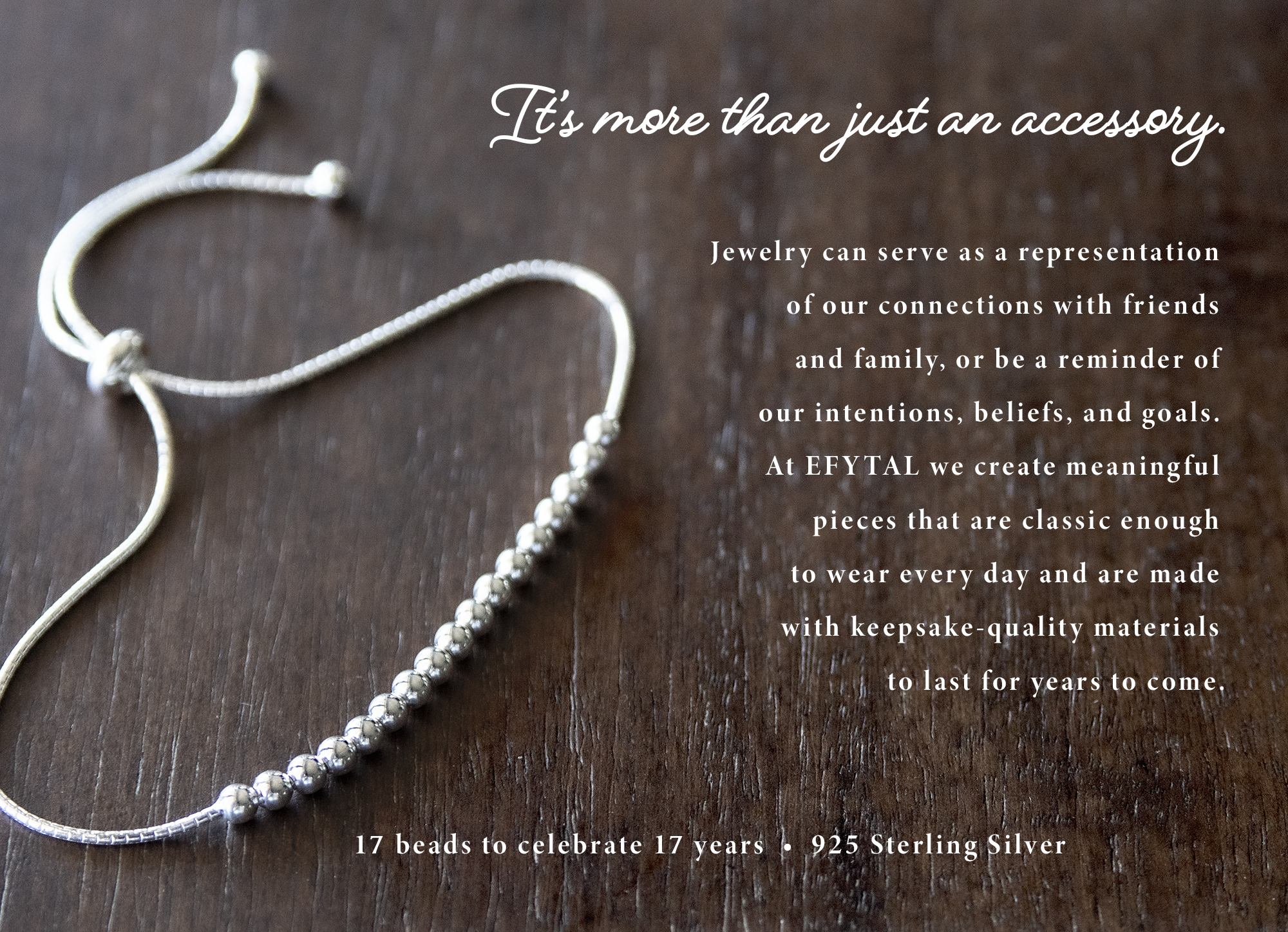 15th Birthday Gifts for Girls, EFYTAL Sterling Silver Beaded Bar