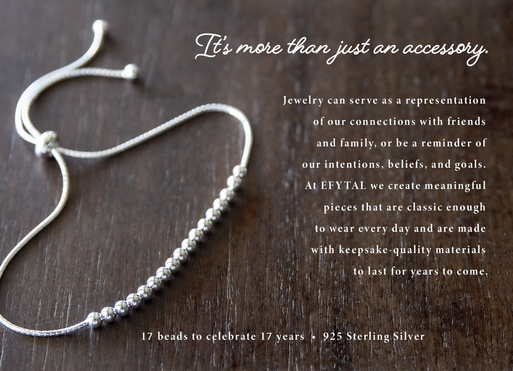 EFYTAL Sterling Silver 17 Bead Bracelet Best 17th Birthday Gift Idea EFYTAL Jewelry