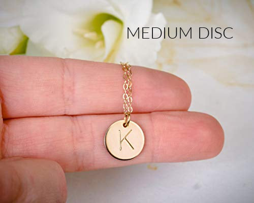 medium three initial necklace (1/2"), silver or gold