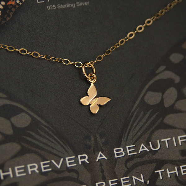 megan dainty gold butterfly necklace • trail of memories