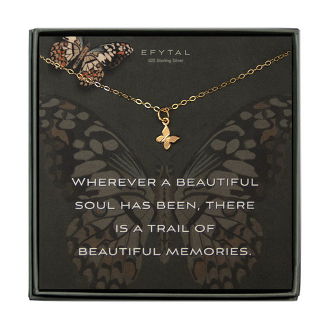 megan dainty gold butterfly necklace • trail of memories