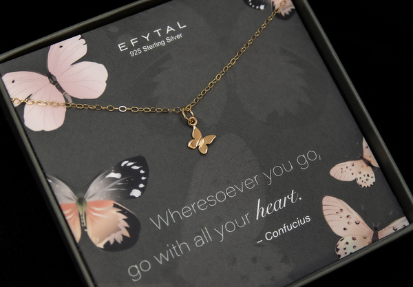 megan dainty gold butterfly necklace • confucius